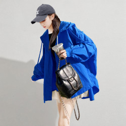 2025夏季新款克萊因藍色防曬襯衫女夏季薄款巨好看的防曬衣休閒女