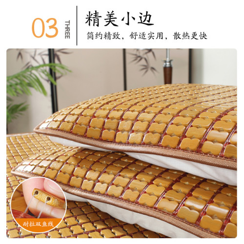 麻將涼蓆枕頭套夏季單人枕墊枕巾枕片竹片夏天款枕套竹蓆