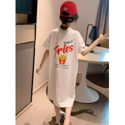 純棉不一樣親子裝母女連衣裙2025夏季中大童休閒裙子中長款T恤裙