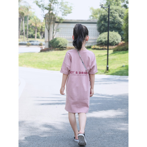 以匠/2025夏裝新款時尚洋氣母女裝親子裝/韓版寬松純棉粉色連衣裙