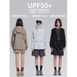 Tnv速乾涼感透氣UPF50+戶外山系寬松原紗防曬衣服女夏季薄款外套