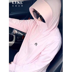 冰絲連帽防曬衣女士夏季薄款透氣防紫外線大碼罩衫防曬服開衫外套