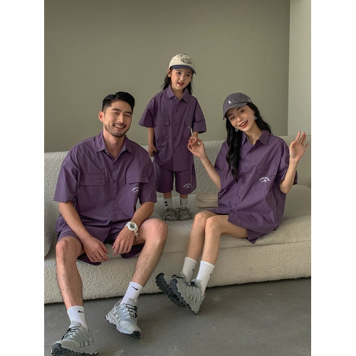 親子裝套裝2025夏季一家三四口短袖短褲兩件套母女裝短袖休閒裝潮