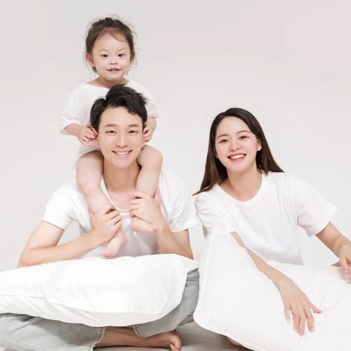 親子裝一家三口母女裝四口高級百日照全家福嬰兒純棉短袖t恤夏季