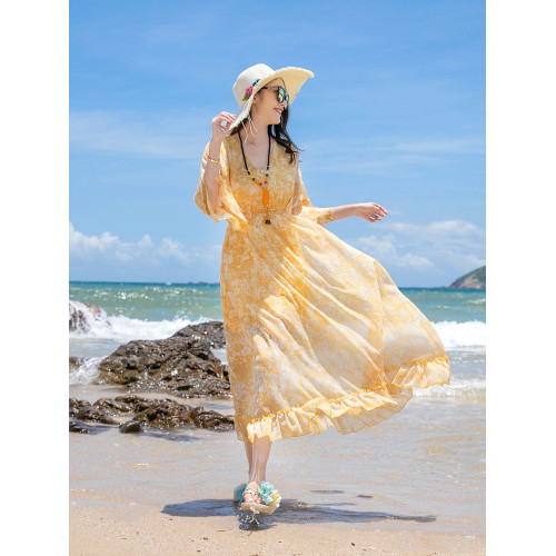 雲南西北三亞海邊旅行穿搭親子裝夏裝一家四口沙灘套裝母女連衣裙