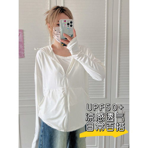 日系簡約 休閒冰絲防曬衣女薄款寬松防紫外線外套顯瘦防曬服上衣 日系簡約 休閒冰絲防曬衣女薄款寬松防紫外線外套顯瘦防曬服上衣