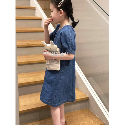 波拉bora韓國童裝女童連衣裙2025新款洋氣女孩牛仔裙薄款時髦夏裝
