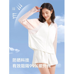 稻草人冰絲防曬衣女2025新款夏季防紫外線長袖薄款鬭篷外套防曬服
