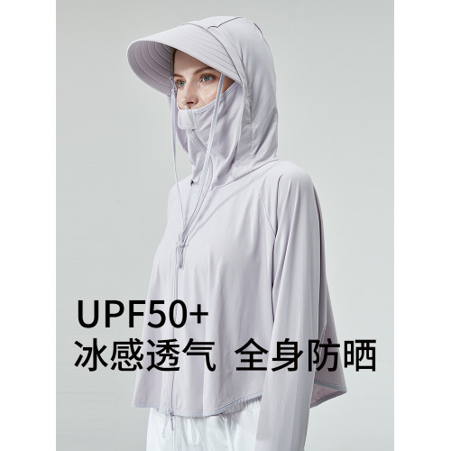 UVBANANA大帽簷防曬衣女夏季涼感防曬面罩披肩防紫外線冰絲薄外套