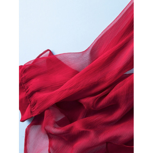 100%桑蠶絲吊帶裙外搭開衫紅色夏季薄款真絲防曬衣開衫旗袍披肩女 100%桑蠶絲吊帶裙外搭開衫紅色夏季薄款真絲防曬衣開衫旗袍披肩女