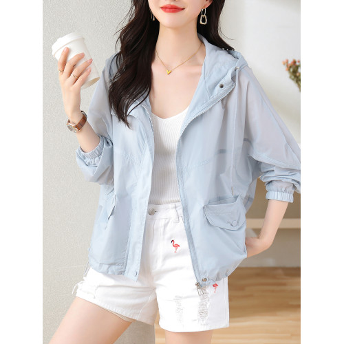 時尚休閒夏季防曬衣女2025新款寬松大碼透氣薄款外套防曬服小個子