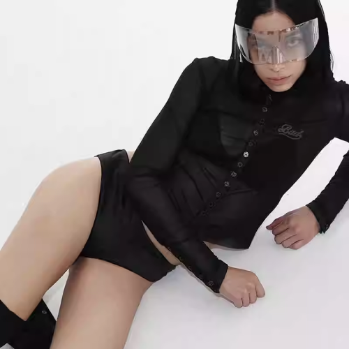韓國badblood時尚連帽防曬服潮美式辣妹寬松開衫字母外套女防曬衣