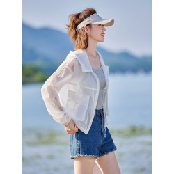時尚休閒防曬衣女短款2025夏季新款寬松小個子冰絲防曬服輕薄外套