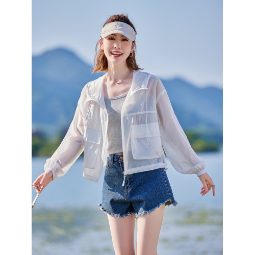 時尚休閒防曬衣女短款2025夏季新款寬松小個子冰絲防曬服輕薄外套