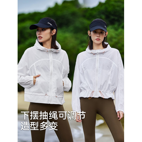 拓路者夏季薄款防曬衣女連帽寬松防紫外線透氣防曬服小個子短外套