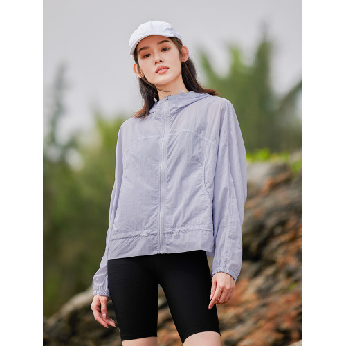拓路者夏季薄款防曬衣女連帽寬松防紫外線透氣防曬服小個子短外套