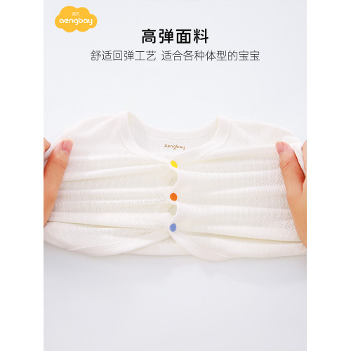 Aengbay嬰兒連體衣夏季短袖哈衣新生兒家居服半袖睡衣寶寶衣服夏