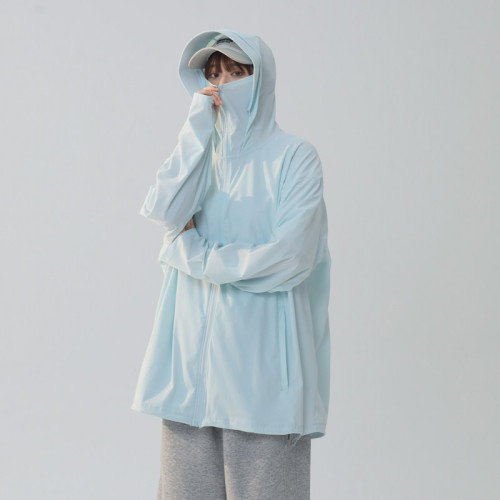 minette戶外冰絲防曬衣女連帽夏季輕薄透氣寬松防紫外線大碼外套