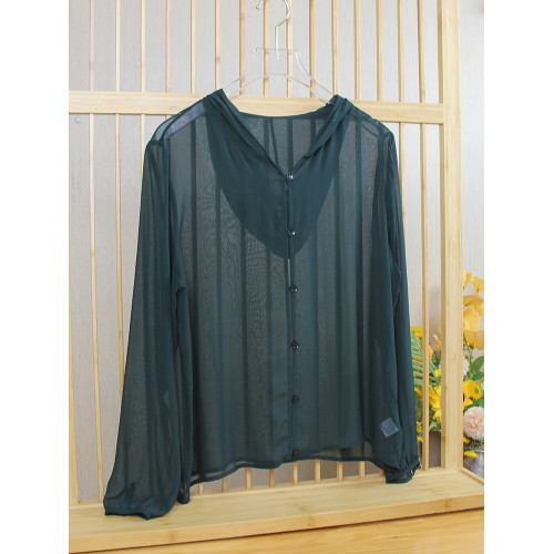 媽媽真絲防曬衣100%桑蠶絲上衣防曬服透氣涼爽連帽夏季薄款外套