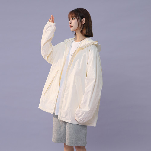 minette夏季女大帽簷防曬衣戶外寬松輕薄防紫外線休閒服透氣外套