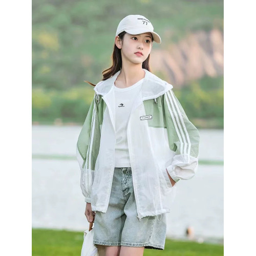 初中生夏季防曬衣薄款外套防紫外線高中學生大童少女大童防曬服潮