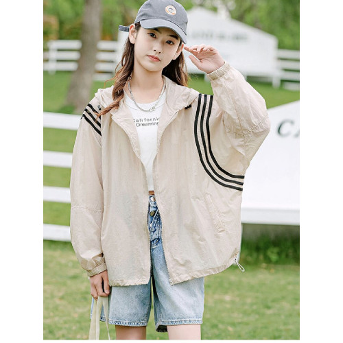 初中生夏季防曬衣薄款外套防紫外線高中學生大童少女大童防曬服潮