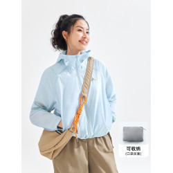 拓路者2025夏季戶外防曬衣女短款輕薄皮膚衣輕量連帽防曬服短外套