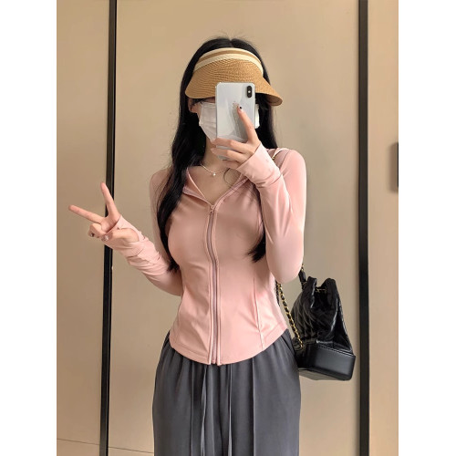 法國防曬衣女冰絲夏季修身瑜伽服外套運動百搭防曬服