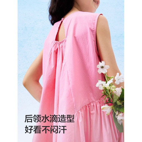 巴拉巴拉女童連衣裙中大童純棉吊帶裙兒童甜美公主裙夏季新款童裝