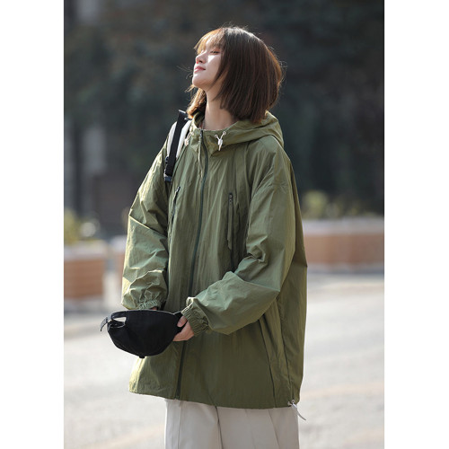焦下客釣魚專用防曬衣外套女2025夏季輕薄透氣沖鋒防曬服寬松大碼
