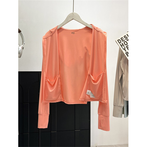 JIUHUAMU~2025夏季輕戶外運動風連帽防曬外套女士修身防曬衣服