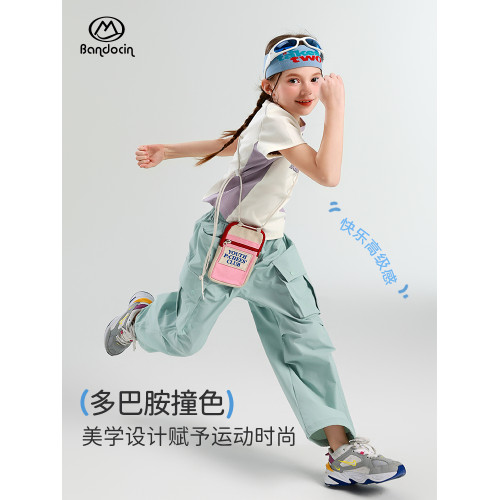 半度閒女童夏裝短袖t恤洋氣中大童2025新款兒童夏季運動上衣彈力T