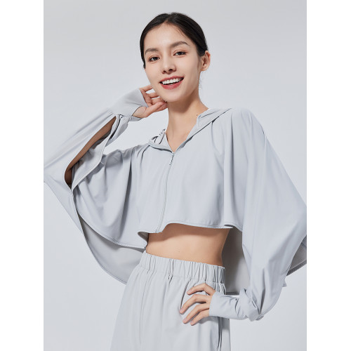 UVBANANA夏冰絲涼感披肩防曬衣女防紫外線大帽簷遮陽開車防曬服薄