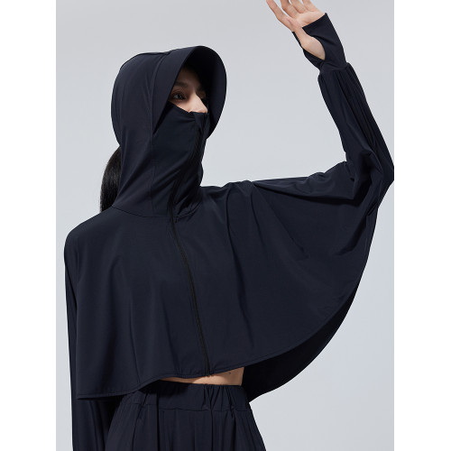 UVBANANA夏冰絲涼感披肩防曬衣女防紫外線大帽簷遮陽開車防曬服薄
