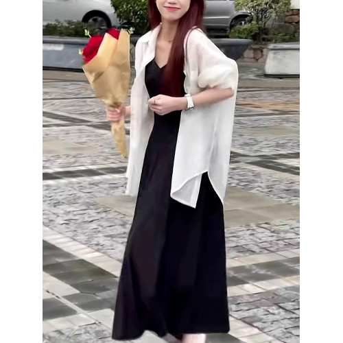 英國VICTORIA'S MISS時尚休閒寬松雪紡防曬衣襯衫女夏季外搭披肩