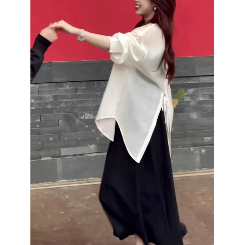 英國VICTORIA'S MISS時尚休閒寬松雪紡防曬衣襯衫女夏季外搭披肩