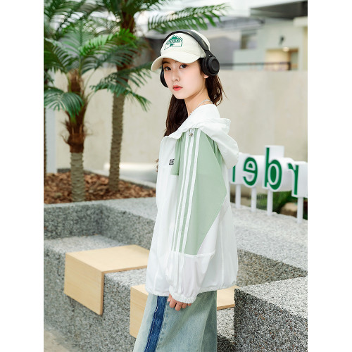 初中生防曬衣少女大童夏季薄款外套高中生夏裝女孩防曬服透氣上衣