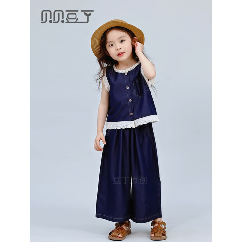親子裝母女款2025夏季新款天絲軟牛仔輕薄洋氣時髦高級感女童套裝