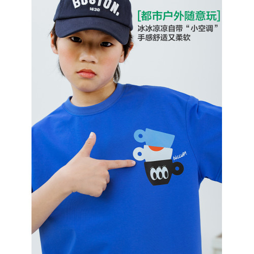 阿噗兒童印花短袖T恤2025夏季新款親子裝上衣中大童排汗男女童裝