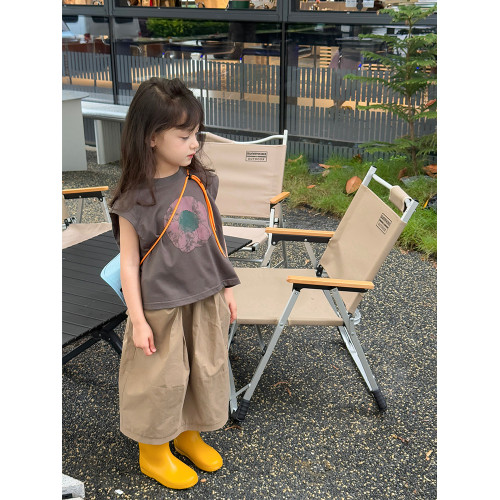 柒號童倉女童韓版卡通圓領背心夏裝新款女大童寬鬆無袖T恤上衣潮