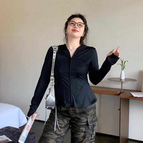 微胖輕薄涼感防曬衣女夏大碼收腰遮肉顯瘦瑜伽服冰絲連帽百搭外套