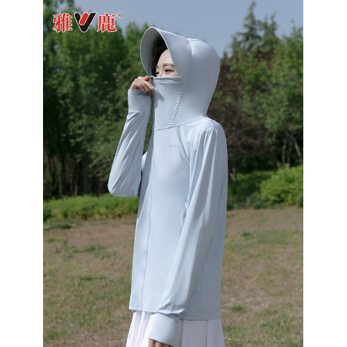 雅鹿防曬衣女夏季長袖防紫外線輕薄百搭透氣冰絲寬松防曬服短外套