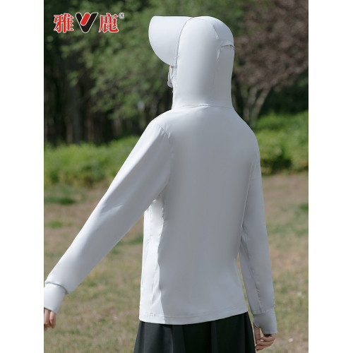 雅鹿防曬衣女夏季長袖防紫外線輕薄百搭透氣冰絲寬松防曬服短外套
