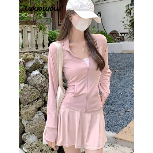lulu owow冰絲防曬衣女士夏季2025新款防紫外線大碼立領收腰外套