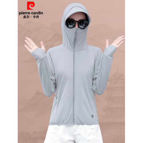 皮爾卡丹品牌防曬衣女款2025新款冰感女士防曬服大碼夏季輕薄外套