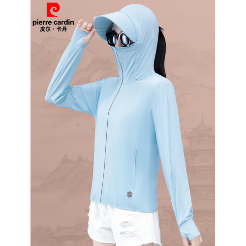 皮爾卡丹品牌防曬衣女款2025新款冰感女士防曬服大碼夏季輕薄外套