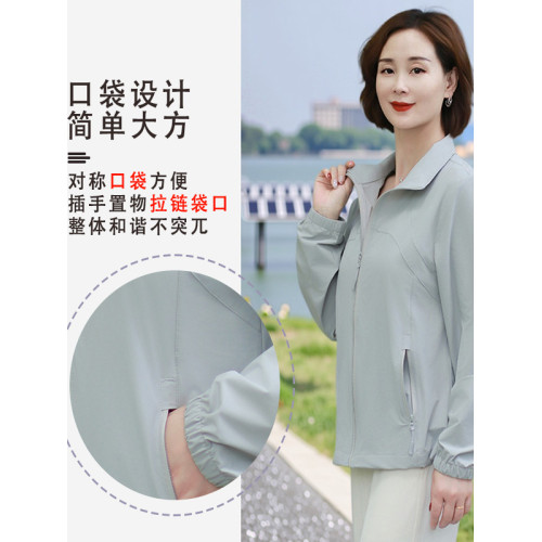 雪中飛品牌媽媽夏裝外套2025新款中老年女士時尚防曬衣休閒上衣F