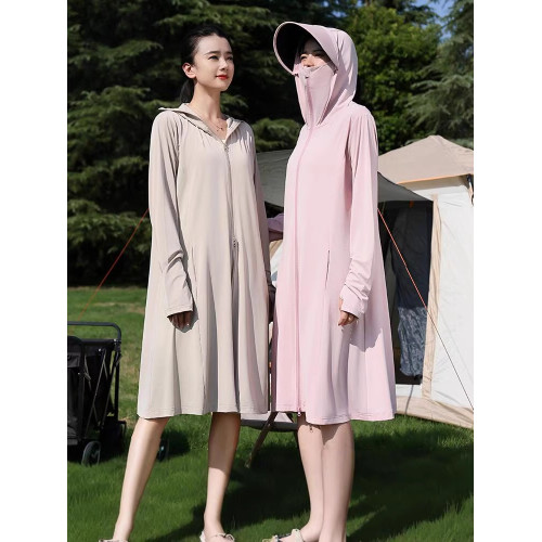 德國防曬衣女夏季薄中長款小個子寬松冰絲透氣防紫外線專業防曬服