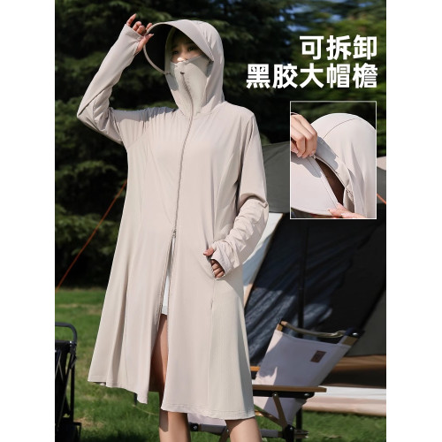 德國防曬衣女夏季薄中長款小個子寬松冰絲透氣防紫外線專業防曬服