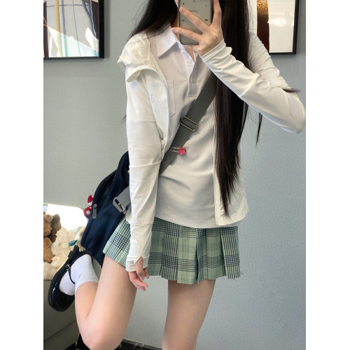 本治高等原創 連帽紫外線防曬衣女款夏季時髦感防曬收腰外套透氣